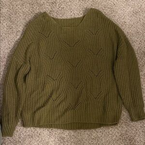 Green Openknit Sweater